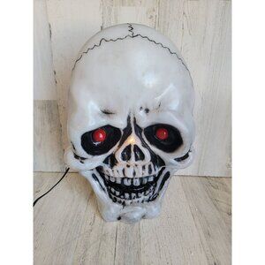 Vintage hanging red eye skeleton skull Halloween home prop